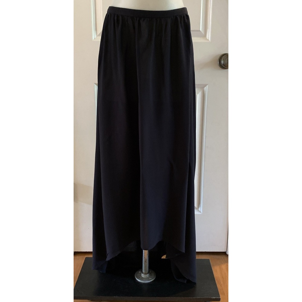 Rubbish Black High Low Midi Maxi Skirt Size Small Elastic Waist Boho‎ Beachy